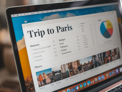 Comment utiliser notion pour créer un carnet de voyage hybride qui combine récit, budget et archive photo