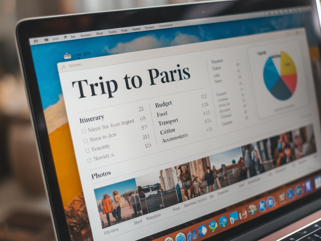 Comment utiliser notion pour créer un carnet de voyage hybride qui combine récit, budget et archive photo