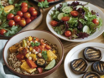 Cuisiner un dîner végétarien trois plats avec ingrédients locaux en moins d'une heure et zéro gaspillage
